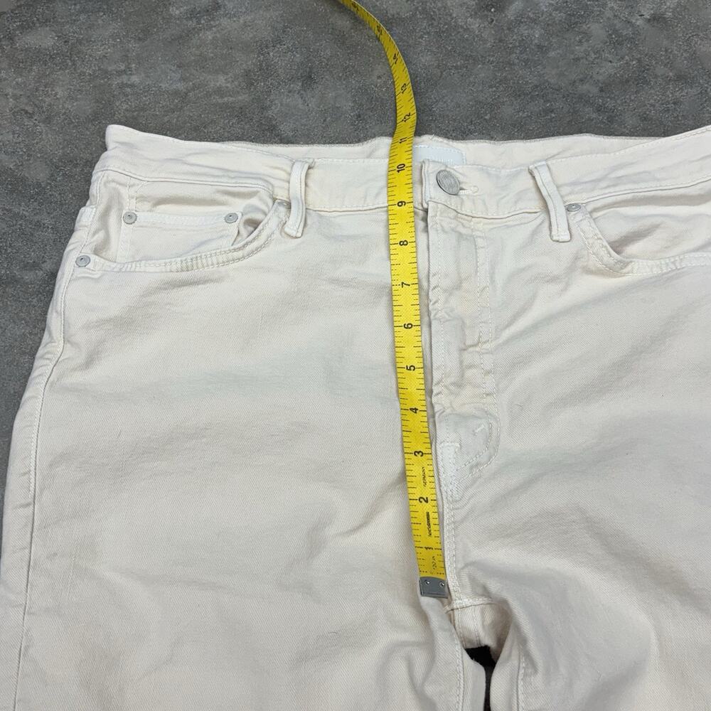 Mother The Iinsider Crop Step Fray Jeans In Chalk Ivory Womens 32 - Picture 8 of 12